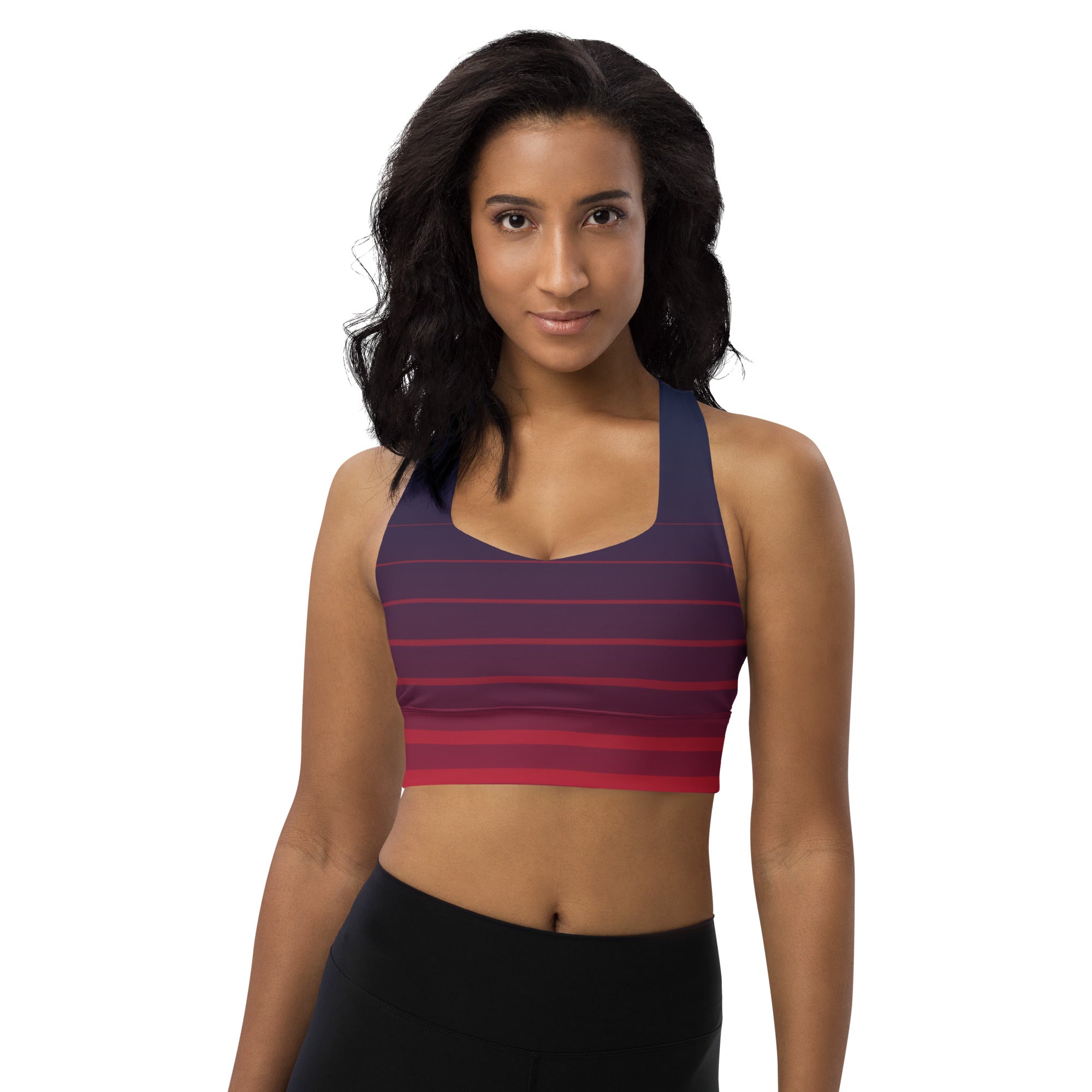 SHE REBEL - Stripes Longline Sports Bra
