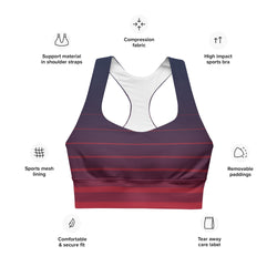 SHE REBEL - Stripes Longline Sports Bra