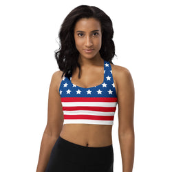 Patriotic Longline Sports Bra