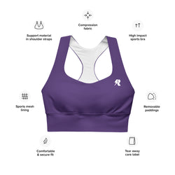 SHE REBEL - Deep Purple Longline Sports Bra