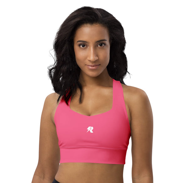SHE REBEL - Brink Pink Longline Sports Bra