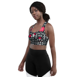 Dead Inside Skull & Roses Longline Sports Bra