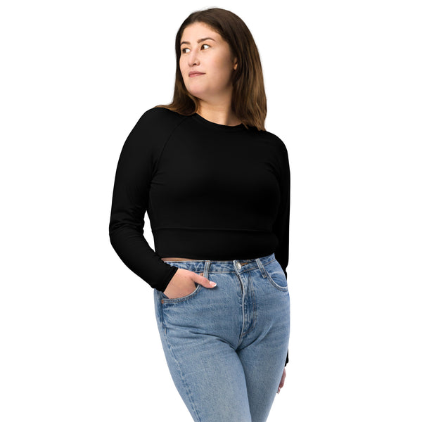 SHE REBEL - Basic Black Recycled Crop Top UPF 50+