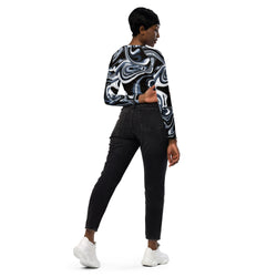 SHE REBEL - Marble Swirl Recycled Crop Top UPF 50+