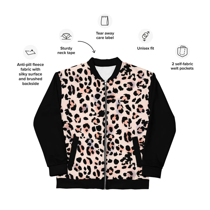 Leopard Print Unisex Bomber Jacket