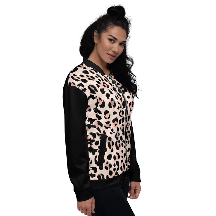 Leopard Print Unisex Bomber Jacket