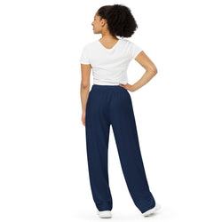 Navy Blue Wide-Leg Lounge Pants