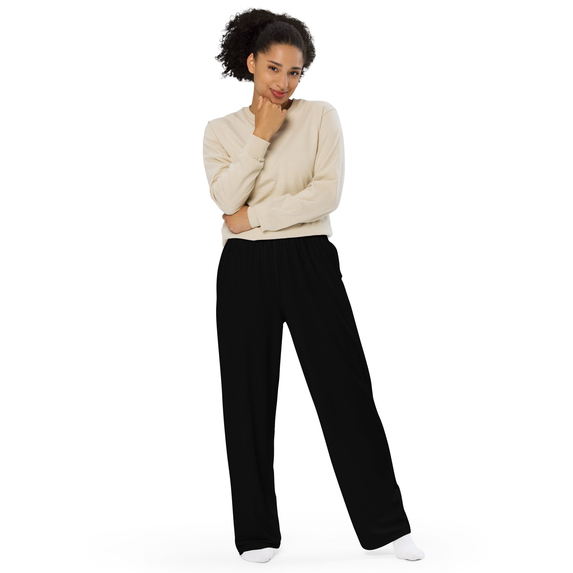Basic Black Wide Leg Lounge Pants