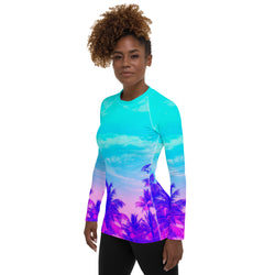 Palm Tree Performance Rash Guard UPF 50+