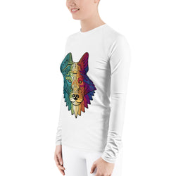 Multicolored Wolf Performance Rash Guard UPF 50+
