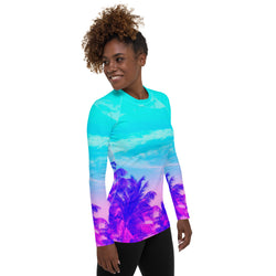 Palm Tree Performance Rash Guard UPF 50+