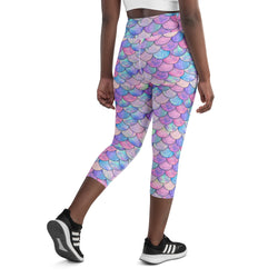 Mermaid Glisten Yoga Capri Leggings