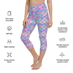 Mermaid Glisten Yoga Capri Leggings
