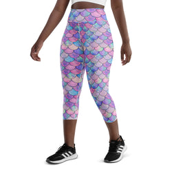 Mermaid Glisten Yoga Capri Leggings