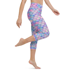 Mermaid Glisten Yoga Capri Leggings