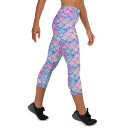 Mermaid Glisten Yoga Capri Leggings
