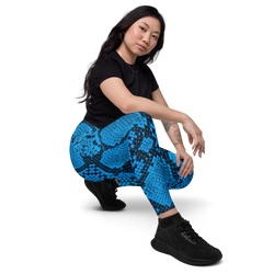 Blue Python Leggings with Pockets | All Sizes