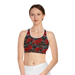 Skulls & Roses Sports Bra