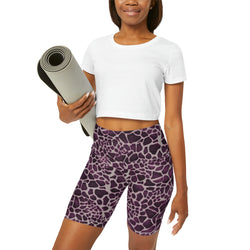 Maroon Giraffe Yoga Shorts