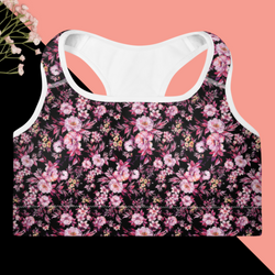 Flower Power Print Sports Bra