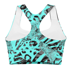SHE REBEL - Night Leopard Print Longline Sports Bra