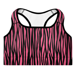 Hot Pink Zebra Print Sports Bra