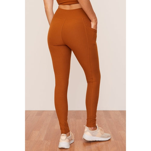 Turmeric Crossover Leggings With Pocket