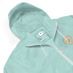 Love Heart Unisex Zip Up Windbreaker