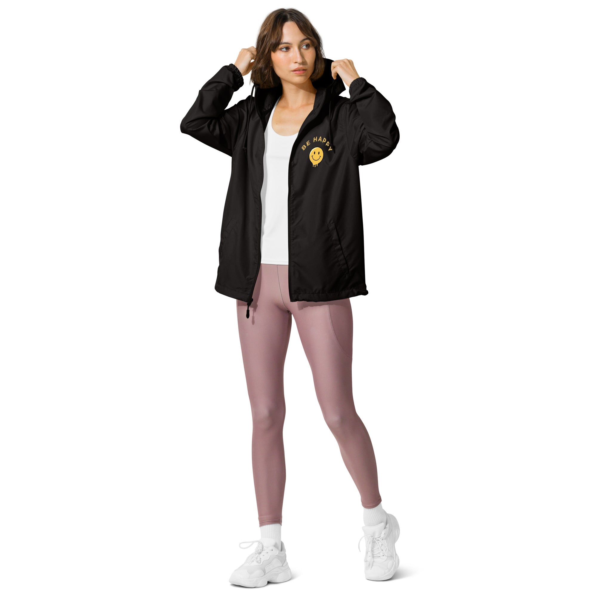 Be Happy Unisex Zip Up Windbreaker