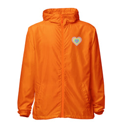 Love Heart Unisex Zip Up Windbreaker