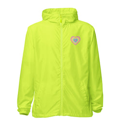 Love Heart Unisex Zip Up Windbreaker
