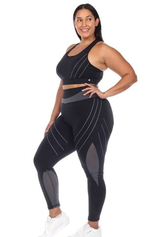 WHITE MARK - Booty Pop Leggings & Sports Bra | 1XL - 3XL