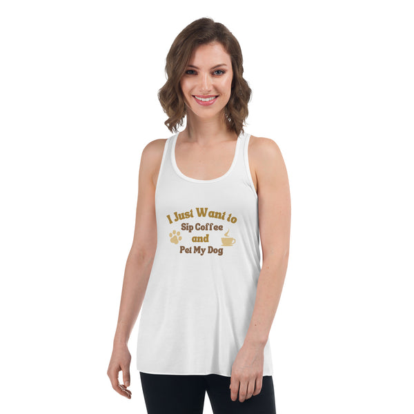 Sip Coffee & Pet Dog Flowy Tank | Available in 2 colors